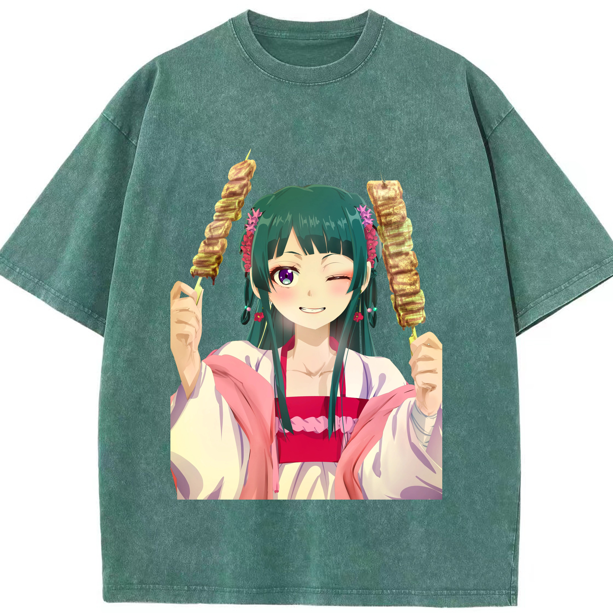 （画像用） 薬屋のひとりごと The Apothecary Diaries 綿100% ヴィンテージ風 半袖Tシャツ（フロントプリント）